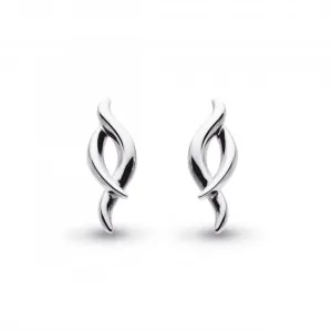 Entwine Twine Rhodium Plated Stud Earrings 40223RP Kit Heath Jewelry And Accessories