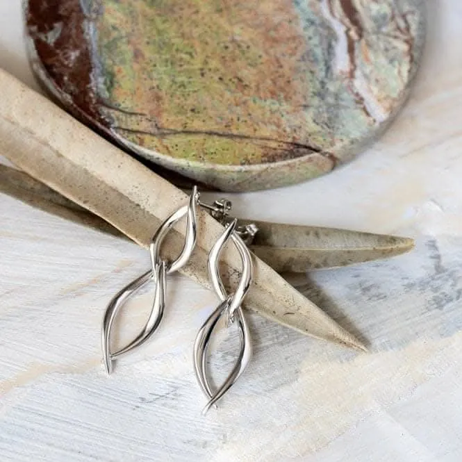 Entwine Twine Twist Duo Link Drop Earrings 60229RP Kit Heath Jewelry And Accessories