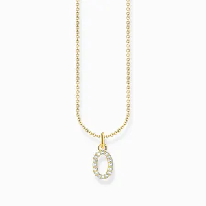 Essentials Gold Plated With Zirconia letter O Pendant Necklace KE2254-414-14-L45V Thomas Sabo Necklaces