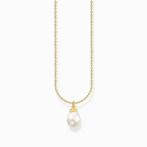 Essentials Sterling Silver Gold Plated Freshwater Pearl Necklace KE2238-430-14-L45V Thomas Sabo Necklaces