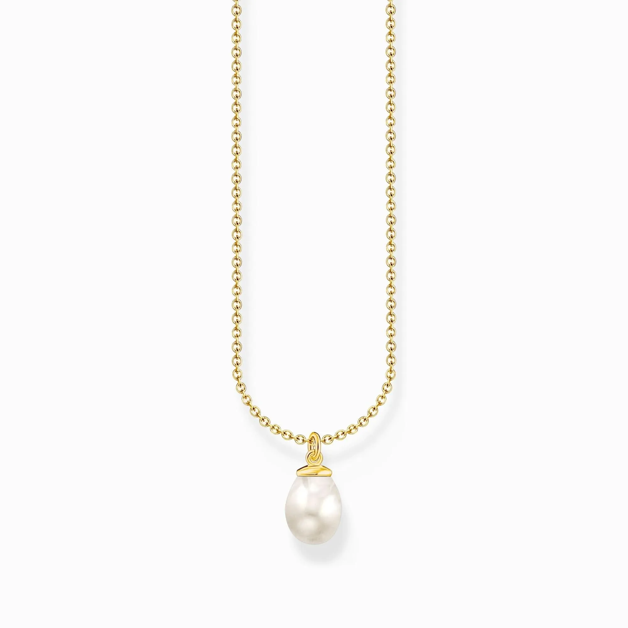 Essentials Sterling Silver Gold Plated Freshwater Pearl Necklace KE2238-430-14-L45V Thomas Sabo Necklaces