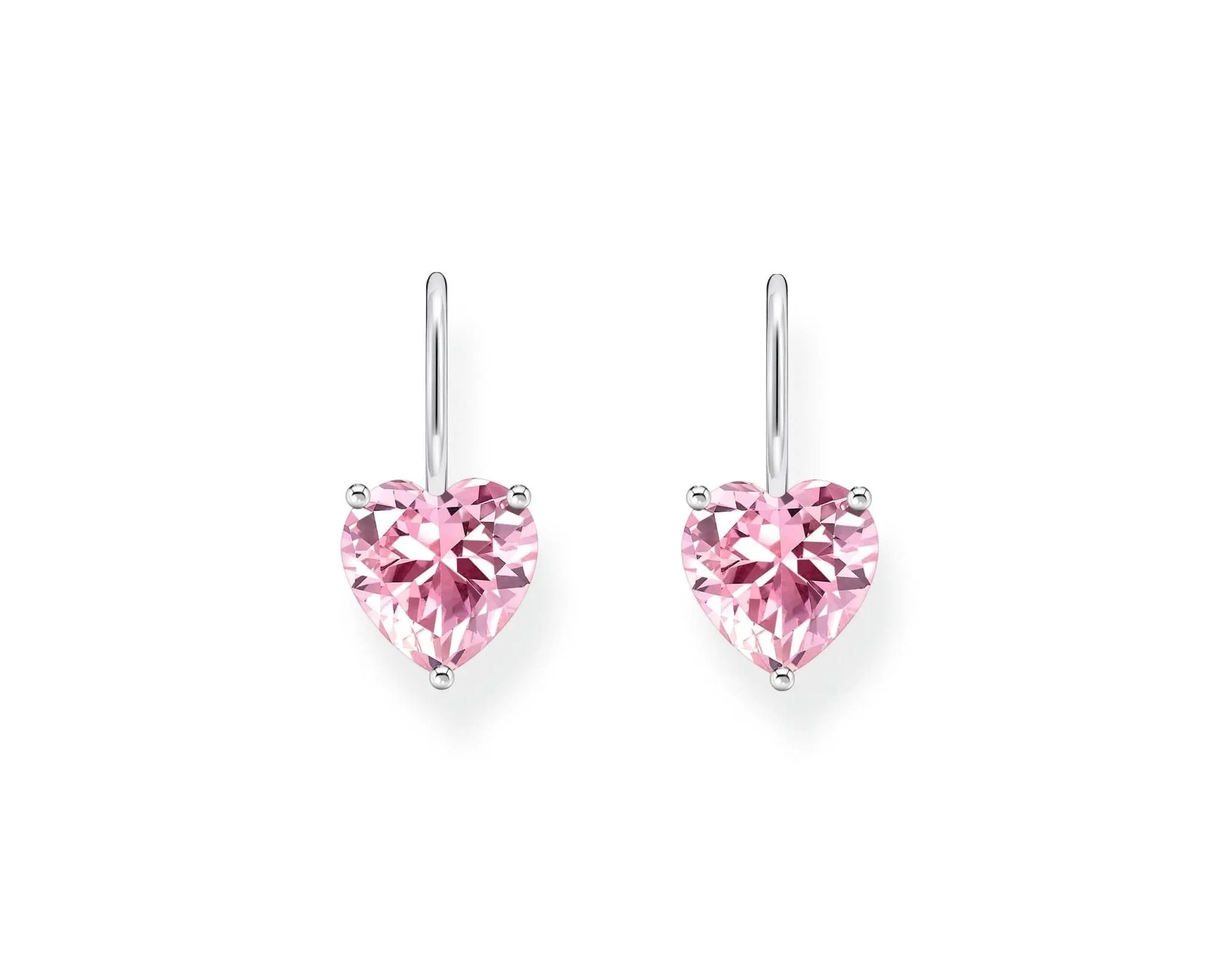 Essentials Sterling Silver Pink Heart-Shaped Zirconia Earrings H2288-051-9 Thomas Sabo Earrings