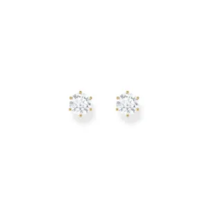 Essentials Sterling Silver Sparkling Gold Plated White Zirconia Earrings H2301-414-14 Thomas Sabo Earrings