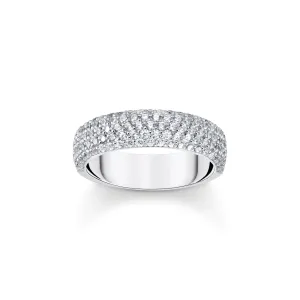 Essentials Sterling Silver Sparkling White Zirconia Band Ring TR2460-051-14 Thomas Sabo Rings