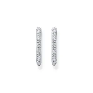 Essentials Sterling Silver Sparkling White Zirconia Pavé Large Hoop Earrings CR732-051-14 Thomas Sabo Earrings