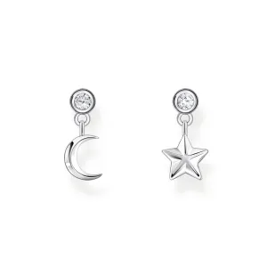 Essentials Sterling Silver Star And Moon Pendant Stud Earrings H2293-051-14 Thomas Sabo Earrings