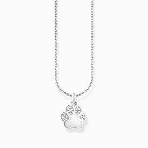 Essentials Sterling Silver White Zirconia Paw Print Necklace KE2215-051-14-L45V Thomas Sabo Necklaces