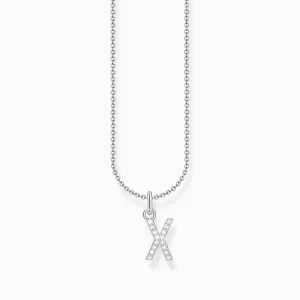 Essentials Sterling Silver With Zirconia letter X Necklace KE2263-051-14-L45V Thomas Sabo Necklaces