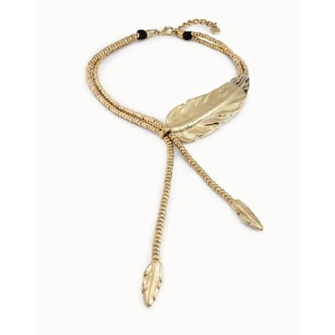 Feather Golden Metal Necklace Unode50 Jewelry And Accessories