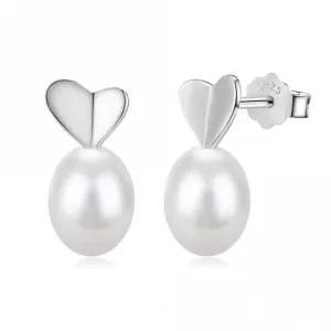 Fresh Water Pearl Heart Dropper Earrings ERLE032 Ania Haie Jewellery