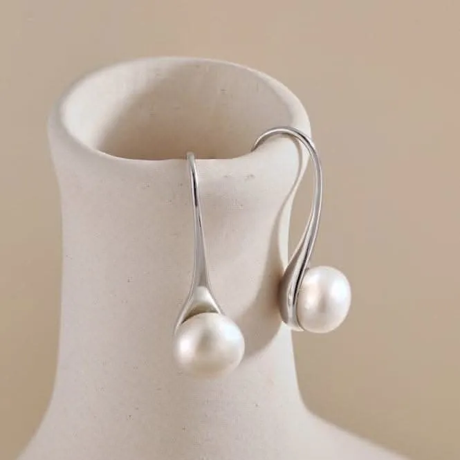 Fresh Water Pearl Rigid Dropper Earrings ERLE019 Ania Haie Jewellery