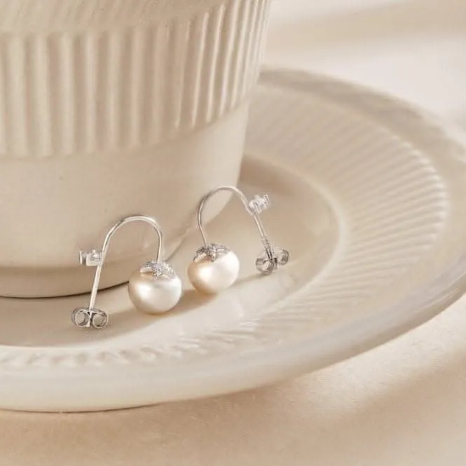 Fresh Water Pearl Round Star Dropper Earrings ERLE025 Ania Haie Jewellery