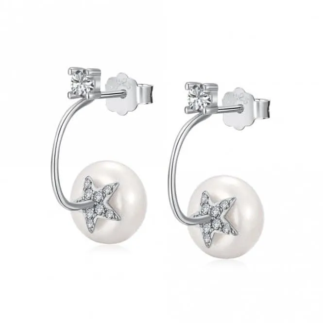 Fresh Water Pearl Round Star Dropper Earrings ERLE025 Ania Haie Jewellery