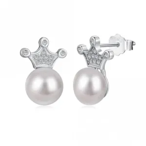 Fresh Water Pearl Sparkling Crown Earrings ERLE074 Ania Haie Jewellery