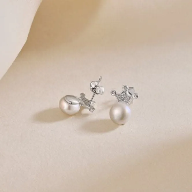 Fresh Water Pearl Sparkling Crown Earrings ERLE074 Ania Haie Jewellery