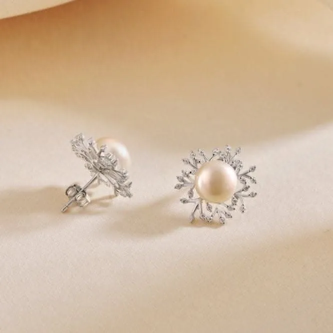 Fresh Water Pearl Sparkling Leaves Earrings ERLE023 Ania Haie Jewellery