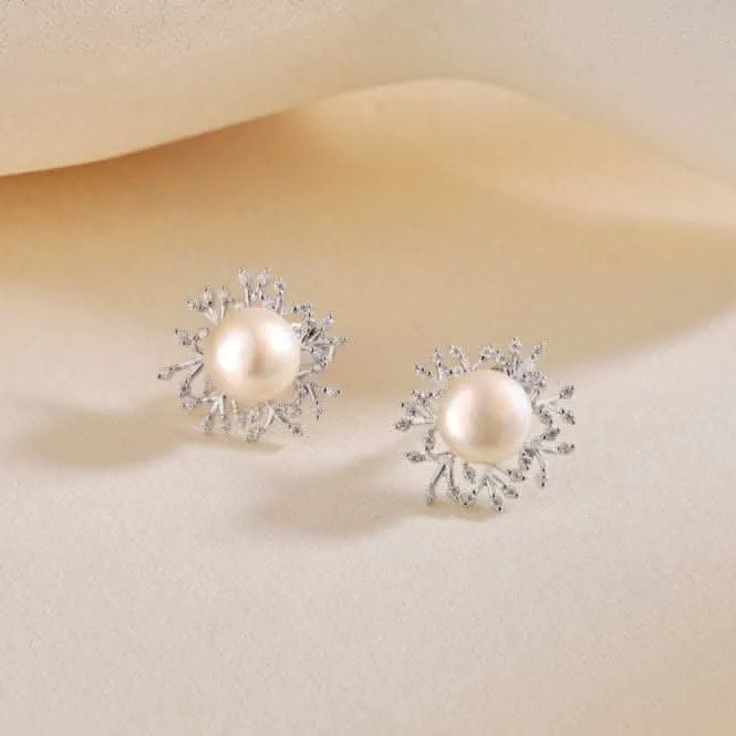 Fresh Water Pearl Sparkling Leaves Earrings ERLE023 Ania Haie Jewellery