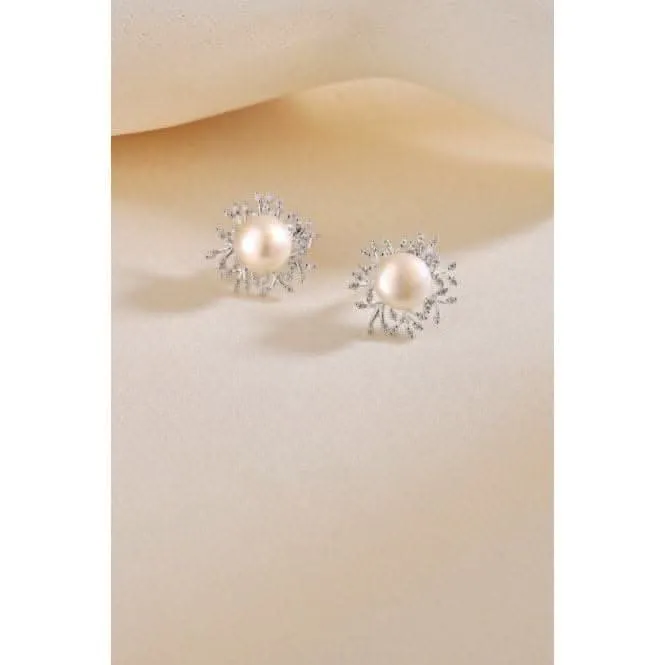 Fresh Water Pearl Sparkling Leaves Earrings ERLE023 Ania Haie Jewellery