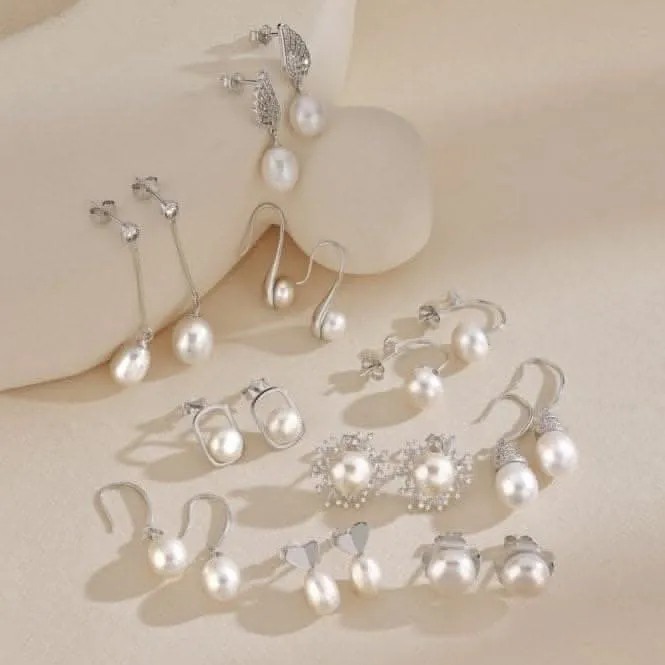 Fresh Water Pearl Sparkling Leaves Earrings ERLE023 Ania Haie Jewellery
