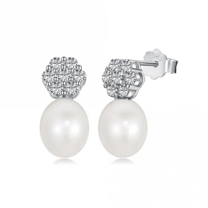 Fresh Water Pearl Sparkling Stone Dropper Earrings ERLE029 Ania Haie Jewellery