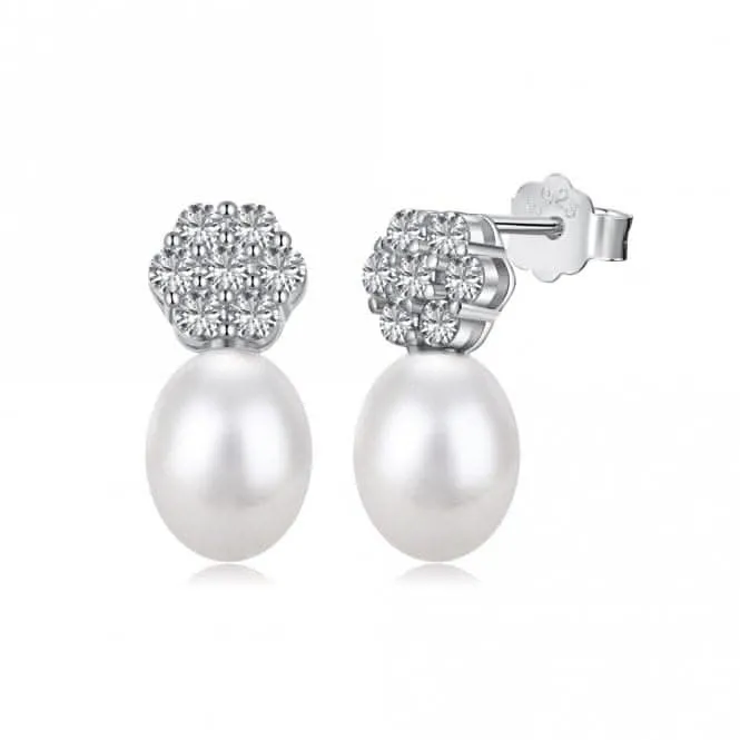 Fresh Water Pearl Sparkling Stone Dropper Earrings ERLE029 Ania Haie Jewellery