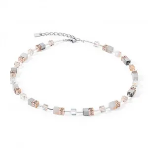 GeoCUBE® Iconic Precious Rose Gold-Peach Necklace 4017/10-0235 Coeur De Lion Jewellery
