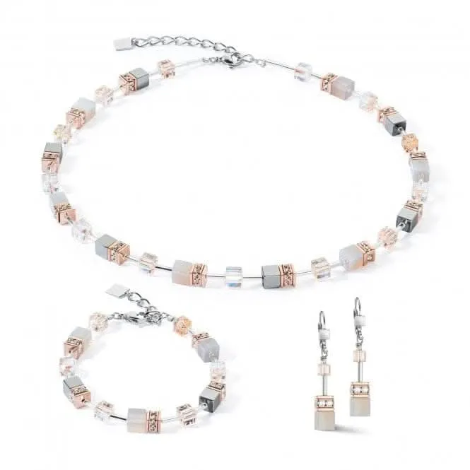GeoCUBE® Iconic Precious Rose Gold-Peach Necklace 4017/10-0235 Coeur De Lion Jewellery