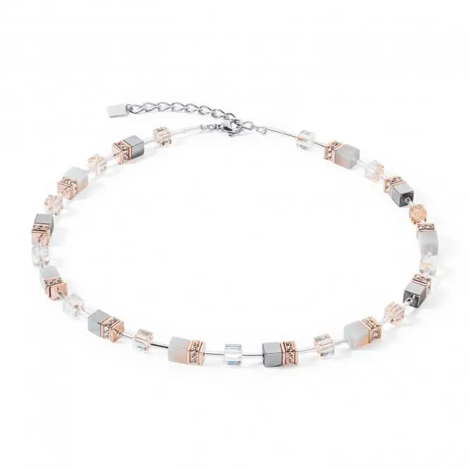 GeoCUBE® Iconic Precious Rose Gold-Peach Necklace 4017/10-0235 Coeur De Lion Jewellery
