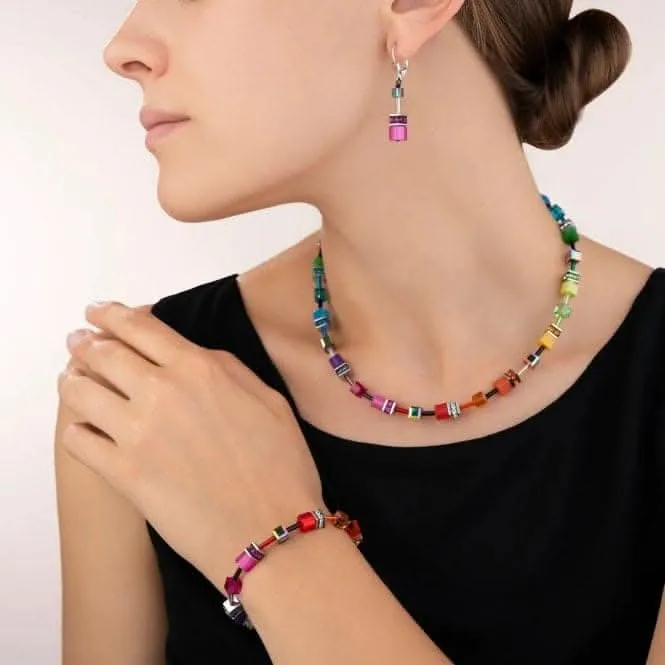 GeoCUBE® Multicolour Rainbow Necklace 2838/10-1520 Coeur De Lion Jewellery