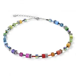 GeoCUBE® Multicolour Rainbow Necklace 2838/10-1520 Coeur De Lion Jewellery