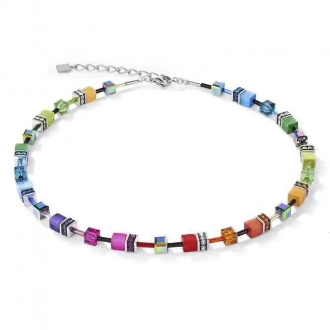 GeoCUBE® Multicolour Rainbow Necklace 2838/10-1520 Coeur De Lion Jewellery