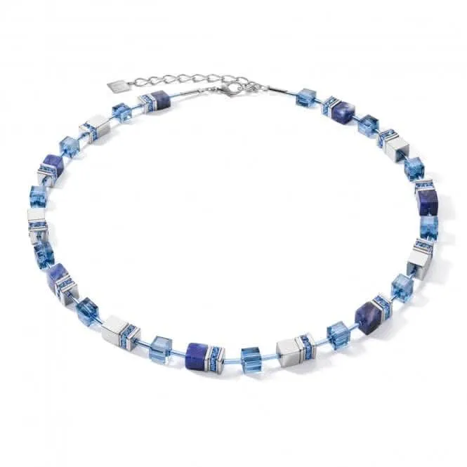 GeoCUBE® Sodalite & Haematite Blue Necklace 4017/10-0700 Coeur De Lion Jewellery