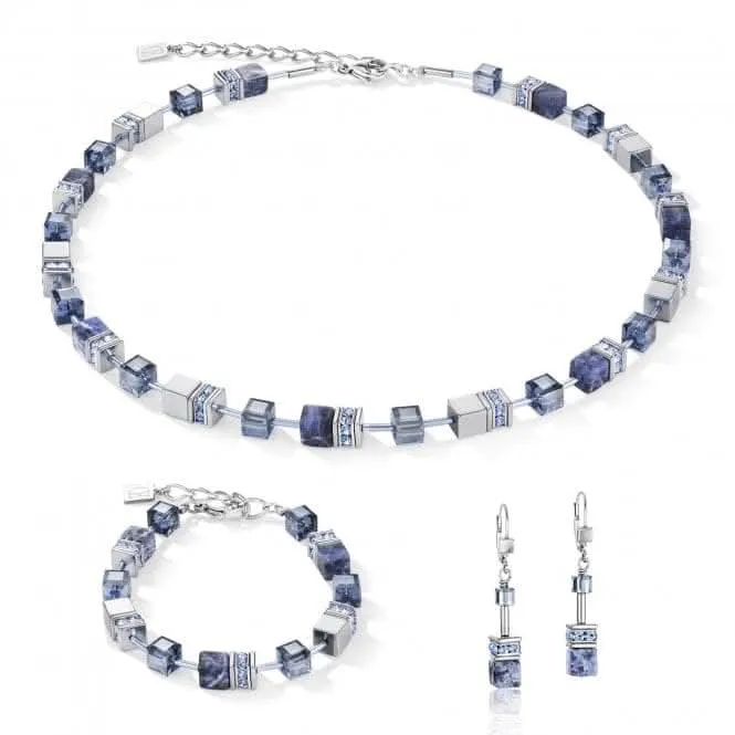 GeoCUBE® Sodalite & Haematite Blue Necklace 4017/10-0700 Coeur De Lion Jewellery