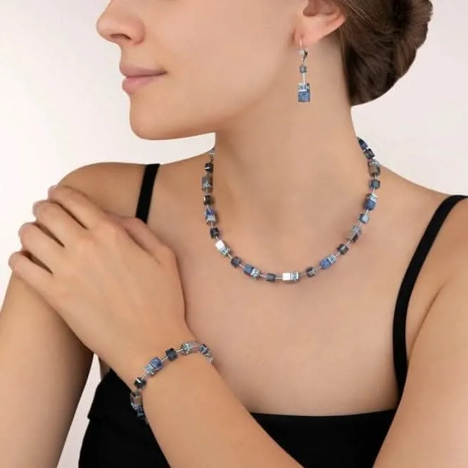 GeoCUBE® Sodalite & Haematite Blue Necklace 4017/10-0700 Coeur De Lion Jewellery
