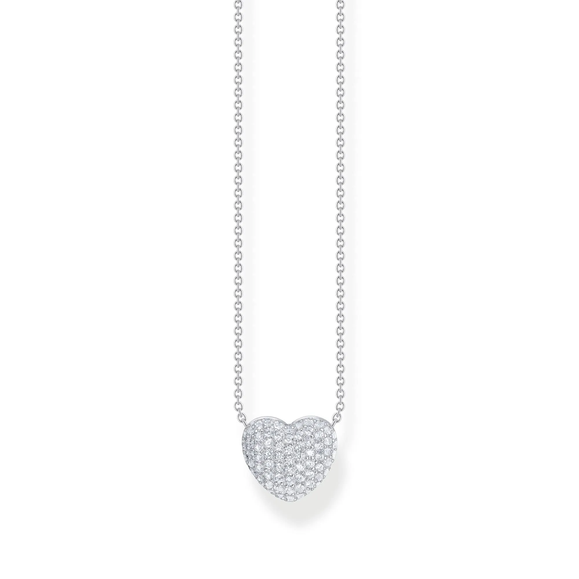 Glam & Soul Sterling Silver Love & Hearts White Pavé Necklace KE2277-051-14 Thomas Sabo Necklaces