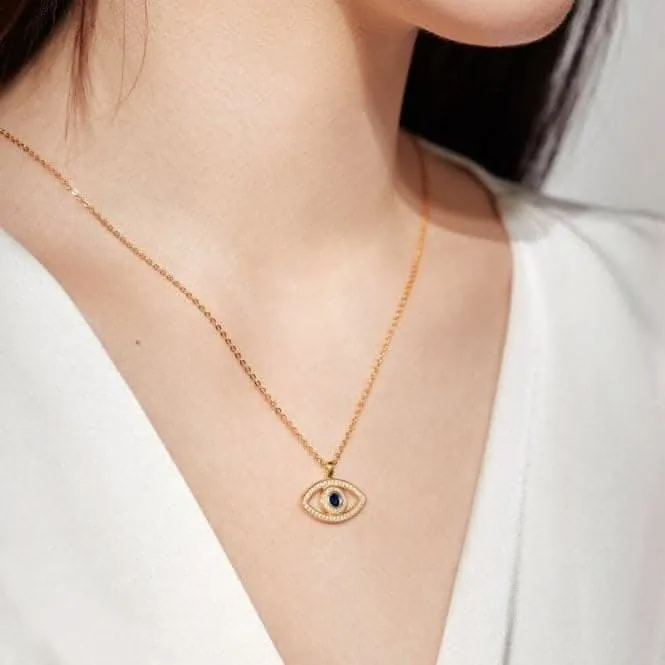 Gold Plated Evil Eye Necklace ERLN013 Ania Haie Jewellery