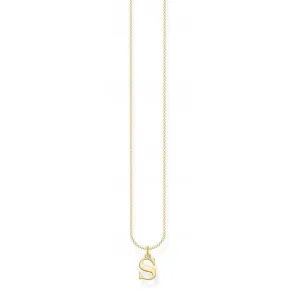 Gold Plated Letter S Necklace KE2028-413-39-L45V Thomas Sabo Necklaces