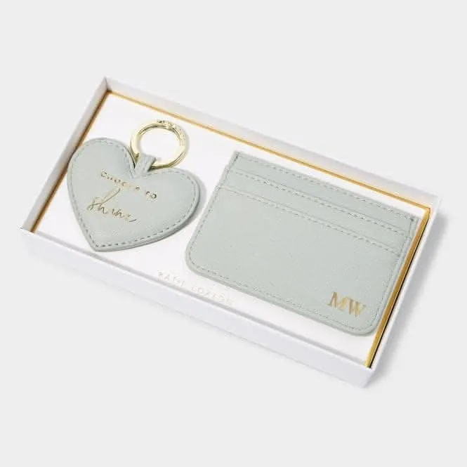 Grey Card Holder & Keyring Set KLB3064 Katie Loxton Jewelry And Accessories