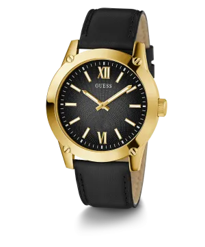 Guess Mens Gold Watches GUESS Mens Black Gold Analog Watch