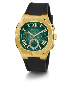 Guess Mens Gold Watches GUESS Mens Black Gold Multi-function Watch