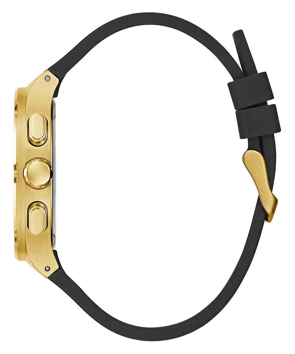 Guess Mens Gold Watches GUESS Mens Black Gold Multi-function Watch