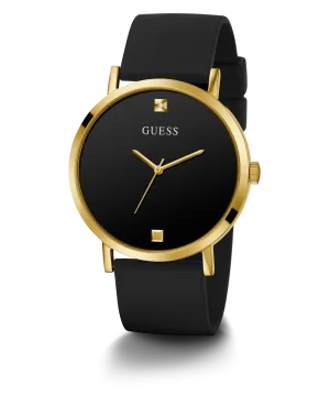 Guess Mens Gold Watches GUESS Mens Black Gold Tone Analog Watch