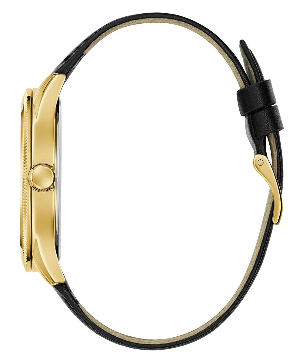 Guess Mens Gold Watches GUESS Mens Black Gold Tone Analog Watch