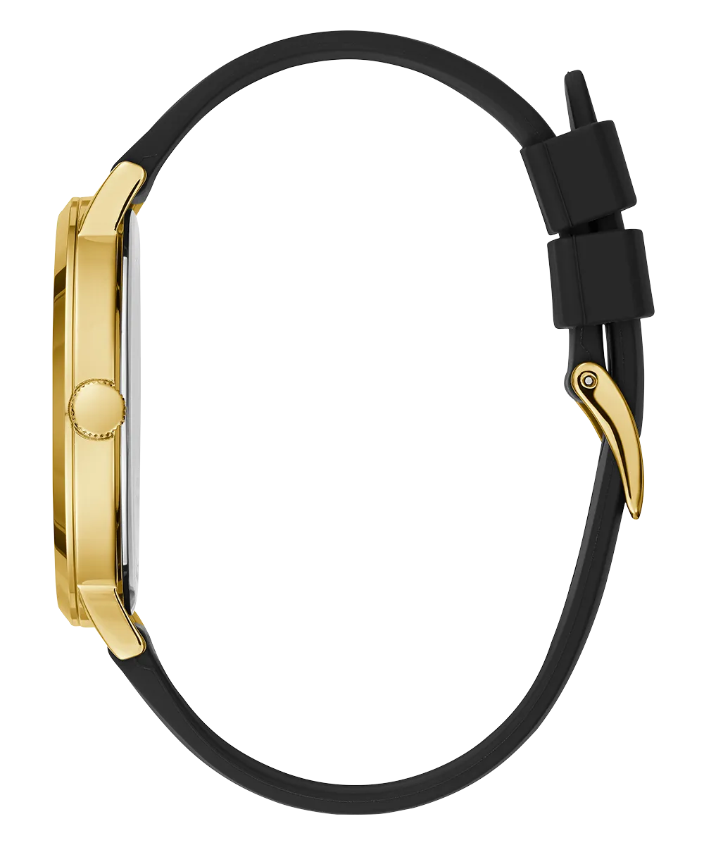 Guess Mens Gold Watches GUESS Mens Black Gold Tone Analog Watch