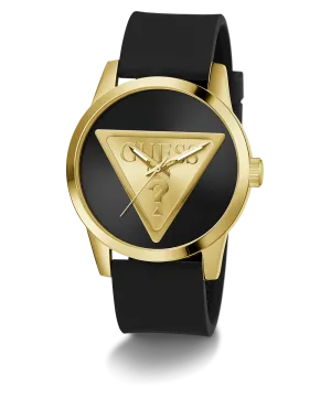 Guess Mens Gold Watches GUESS Mens Black Gold Tone Analog Watch