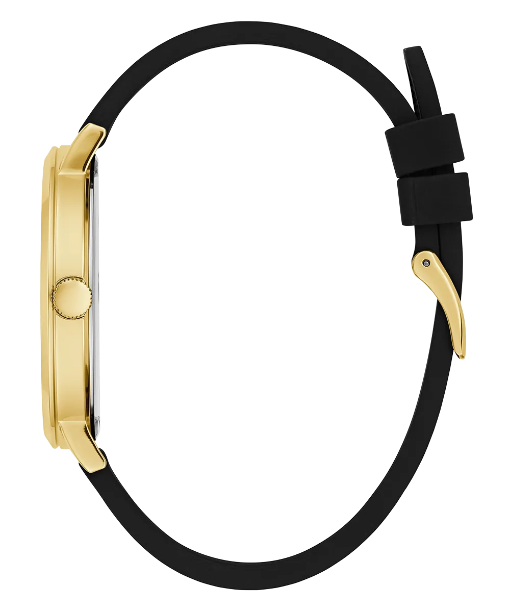Guess Mens Gold Watches GUESS Mens Black Gold Tone Analog Watch