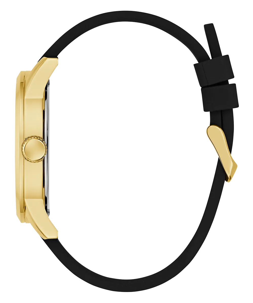 Guess Mens Gold Watches GUESS Mens Black Gold Tone Analog Watch
