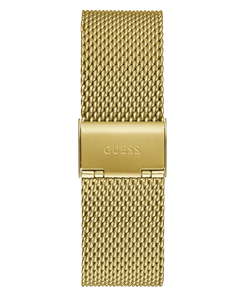 Guess Mens Gold Watches GUESS Mens Black Gold Tone Analog Watch