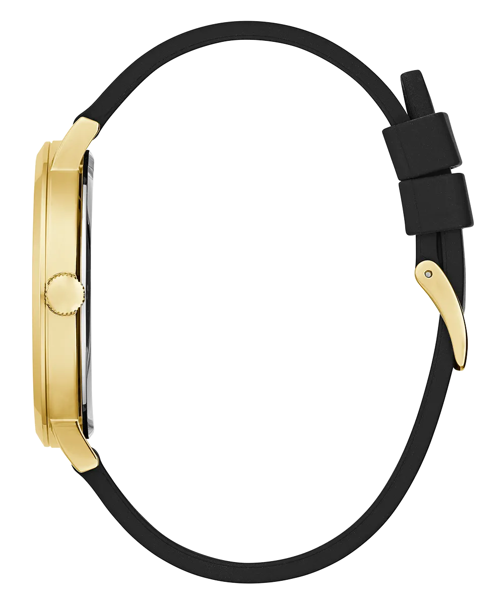 Guess Mens Gold Watches GUESS Mens Black Gold Tone Analog Watch