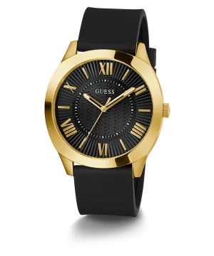 Guess Mens Gold Watches GUESS Mens Black Gold Tone Analog Watch